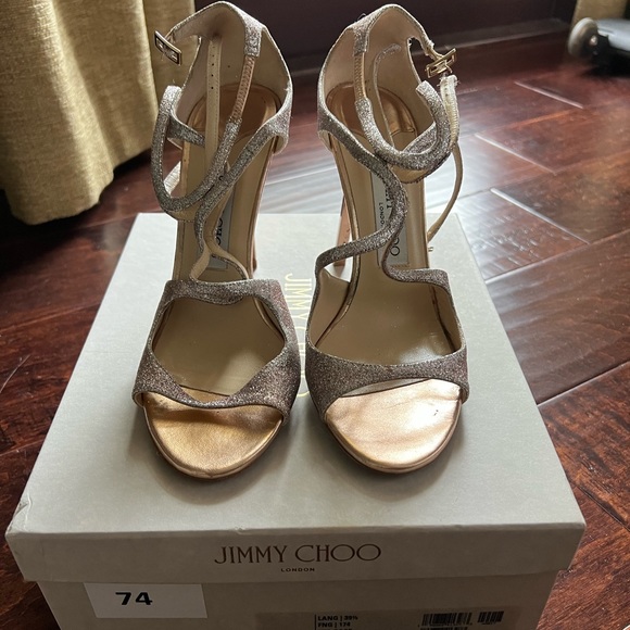 Jimmy Choo Women's Azia Strappy High Heel Sandals Rose Gold size 39.5 - Picture 3 of 9